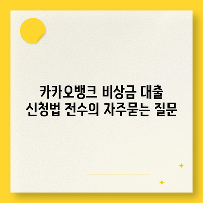 카카오뱅크 비상금 대출 신청법 전수