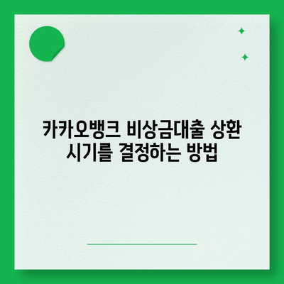 카카오뱅크 비상금대출 상환