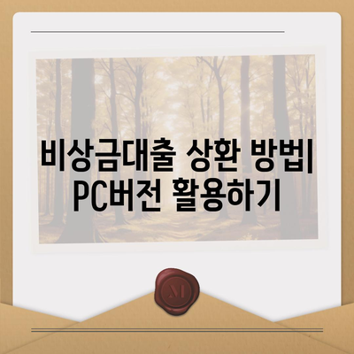 카카오뱅크 pc버전 비상금대출상환