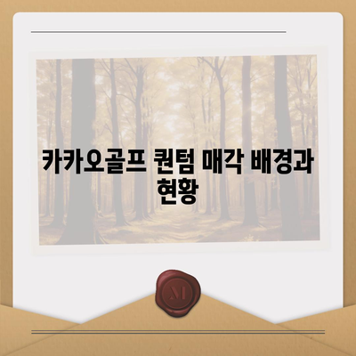 카카오골프 퀀텀 매각 이슈 및 대응