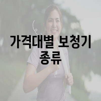 가격대별 보청기 종류