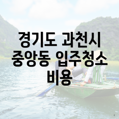 경기도 과천시 중앙동 입주청소 비용