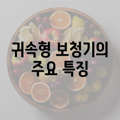 귀속형 보청기의 주요 특징