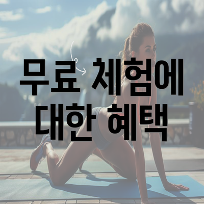 무료 체험에 대한 혜택