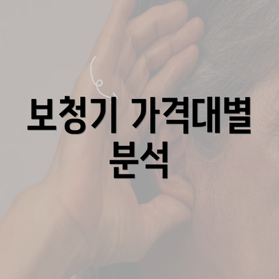 보청기 가격대별 분석