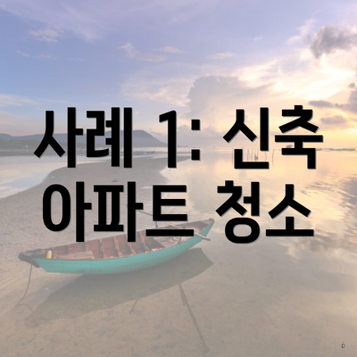 사례 1: 신축 아파트 청소