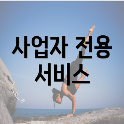 사업자 전용 서비스