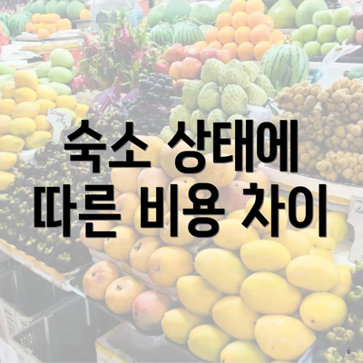 숙소 상태에 따른 비용 차이