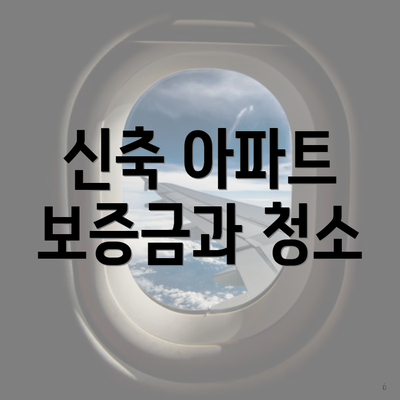 신축 아파트 보증금과 청소