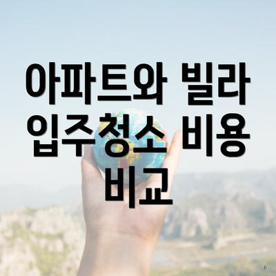 아파트와 빌라 입주청소 비용 비교