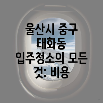 울산시 중구 태화동 입주청소의 모든 것: 비용