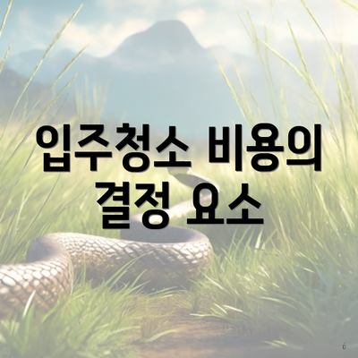 입주청소 비용의 결정 요소