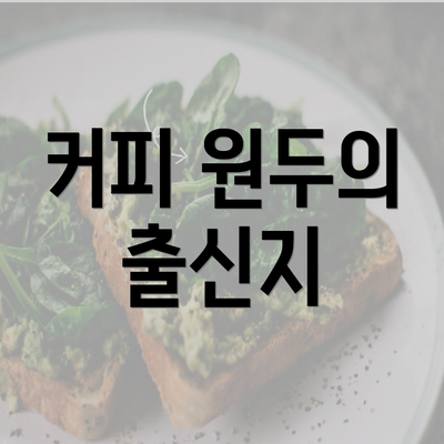 커피 원두의 출신지