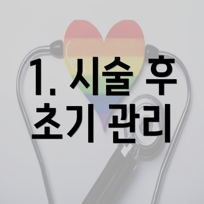 1. 시술 후 초기 관리