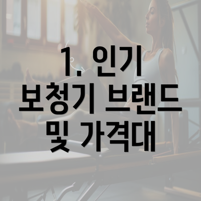 1. 인기 보청기 브랜드 및 가격대