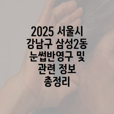 2025 서울시 강남구 삼성2동 눈썹반영구 및 관련 정보 총정리