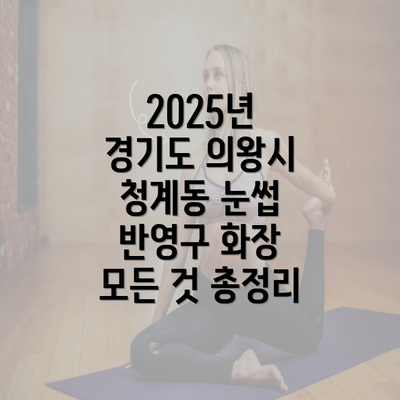 2025년 경기도 의왕시 청계동 눈썹 반영구 화장 모든 것 총정리