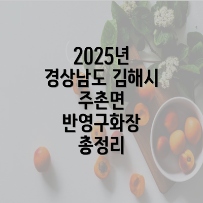 2025년 경상남도 김해시 주촌면 반영구화장 총정리