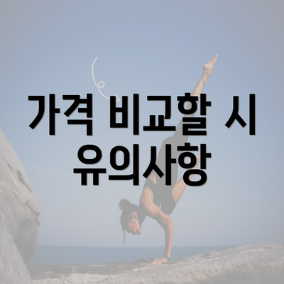 가격 비교할 시 유의사항