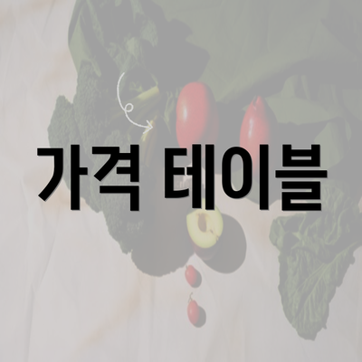 가격 테이블