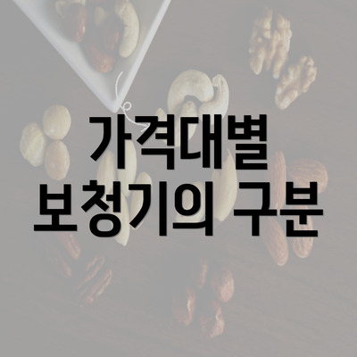 가격대별 보청기의 구분