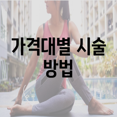 가격대별 시술 방법