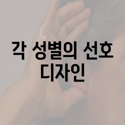 각 성별의 선호 디자인