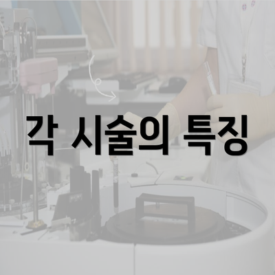 각 시술의 특징