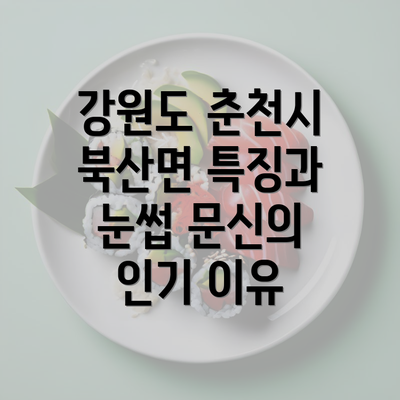 강원도 춘천시 북산면 특징과 눈썹 문신의 인기 이유