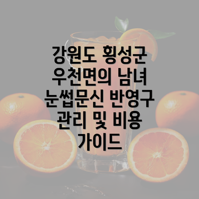 강원도 횡성군 우천면의 남녀 눈썹문신 반영구 관리 및 비용 가이드