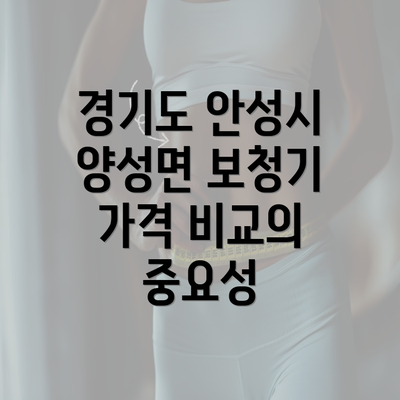 경기도 안성시 양성면 보청기 가격 비교의 중요성