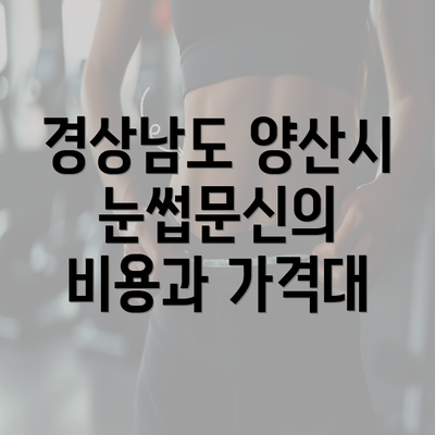 경상남도 양산시 눈썹문신의 비용과 가격대