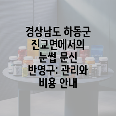 경상남도 하동군 진교면에서의 눈썹 문신 반영구: 관리와 비용 안내