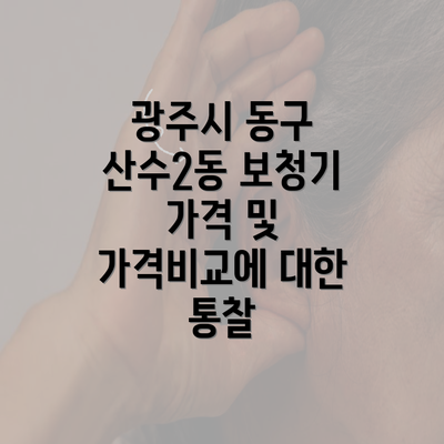 광주시 동구 산수2동 보청기 가격 및 가격비교에 대한 통찰