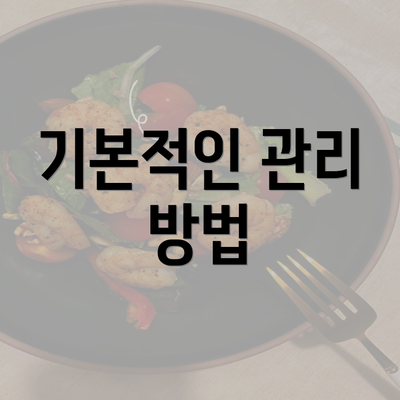 기본적인 관리 방법