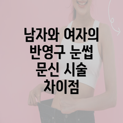 남자와 여자의 반영구 눈썹 문신 시술 차이점