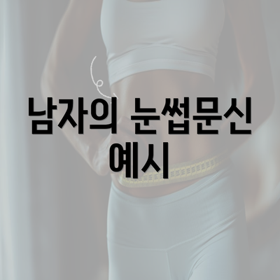 남자의 눈썹문신 예시