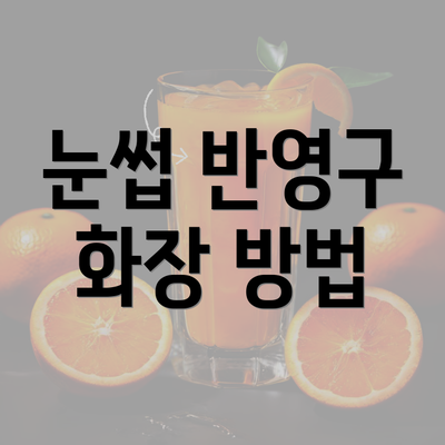 눈썹 반영구 화장 방법