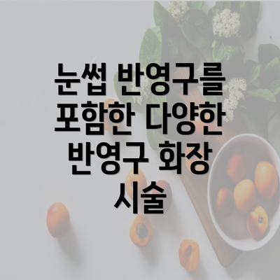 눈썹 반영구를 포함한 다양한 반영구 화장 시술