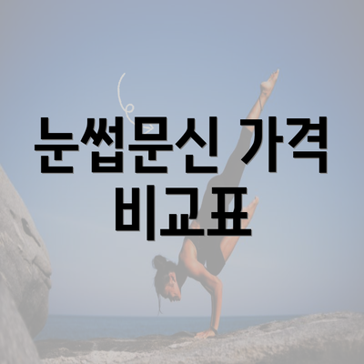 눈썹문신 가격 비교표