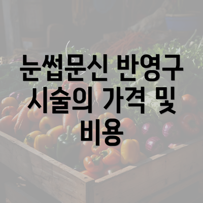 눈썹문신 반영구 시술의 가격 및 비용