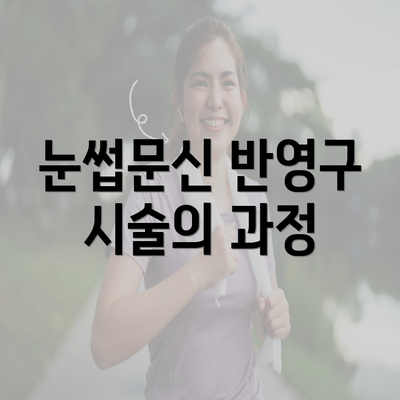 눈썹문신 반영구 시술의 과정