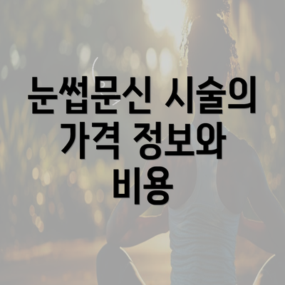 눈썹문신 시술의 가격 정보와 비용