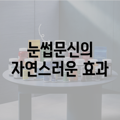 눈썹문신의 자연스러운 효과