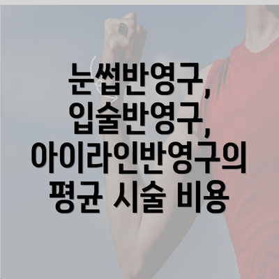 눈썹반영구, 입술반영구, 아이라인반영구의 평균 시술 비용