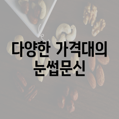 다양한 가격대의 눈썹문신