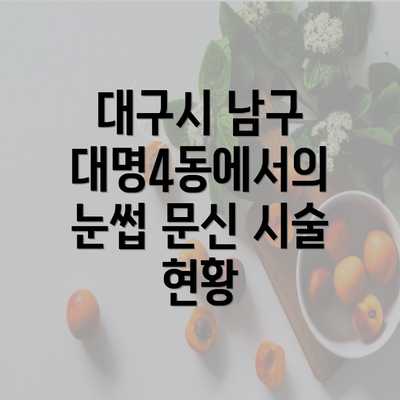 대구시 남구 대명4동에서의 눈썹 문신 시술 현황