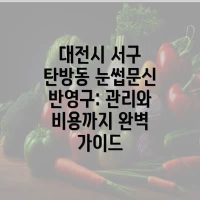 대전시 서구 탄방동 눈썹문신 반영구: 관리와 비용까지 완벽 가이드