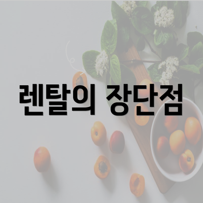 렌탈의 장단점