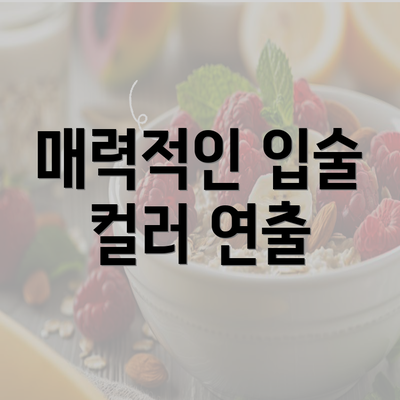 매력적인 입술 컬러 연출